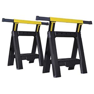 Stanley Arbeitsbock STST1-70559, Vario, ausziehbar, bis 450 kg, 76 - 89 cm, klapp- & höhenverstellbar, aus Kunststoff, 2 Stück