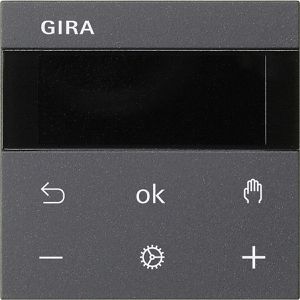Gira Raumthermostat 3000, System 55 539328, digital, mit Bedientasten, anthrazit