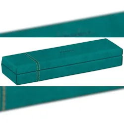 Rhodiarama, Stiftebox aus Kunstleder, 21x5,5x3cm - Pfaugrün 194517C