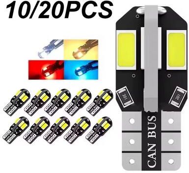 Inspired Finds Canbus W5W T10 LED Bulbs 5730 8SMD 6000K For Car Interior & Exterior Lighting 50pcs pink