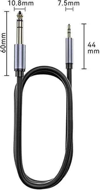 INF Doppelt Geschirmtes Audiokabel 3,5 mm auf 6,5 mm Stereo – Ideal für Mischpulte, Gitarren und Keyboards 1 m