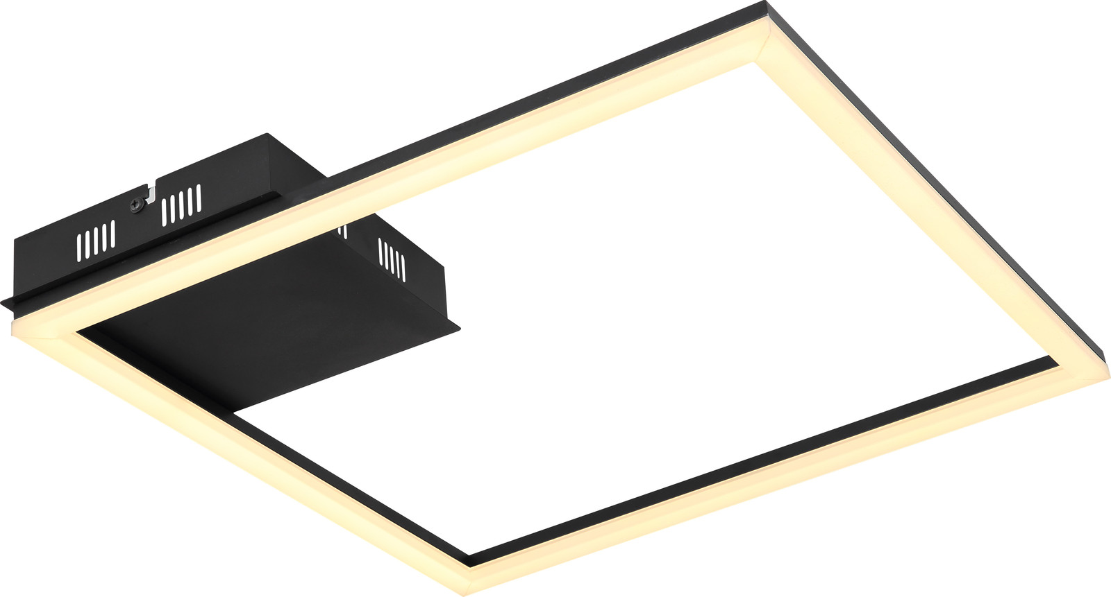 Globo Lighting plafondlamp, vierkant, mat zwart, LED