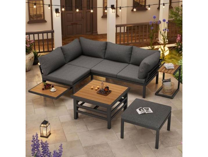 Mobilier de jardin exterieur - Mobilier de jardin avec table réglable et table extensible O.Ye