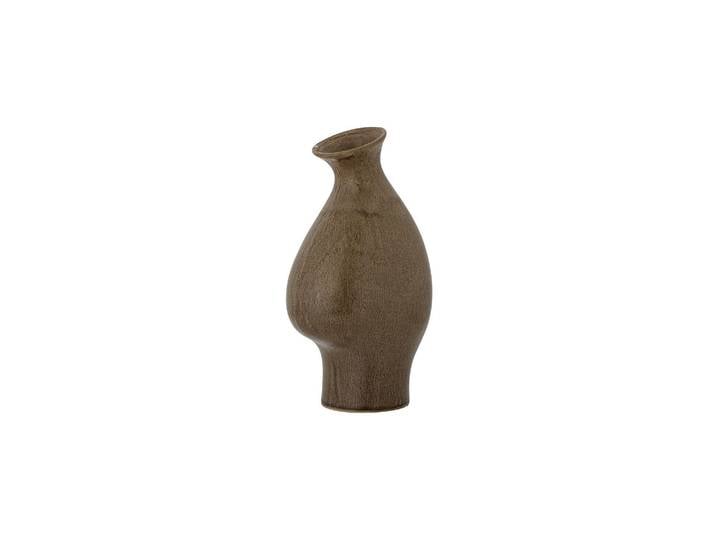 Vase en grès marron, émaillage réactif, à poser, forme organique