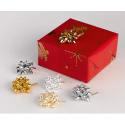 PRÄSENT Geschenk-Schleifen 5 mm x 0.95 m silber/gold