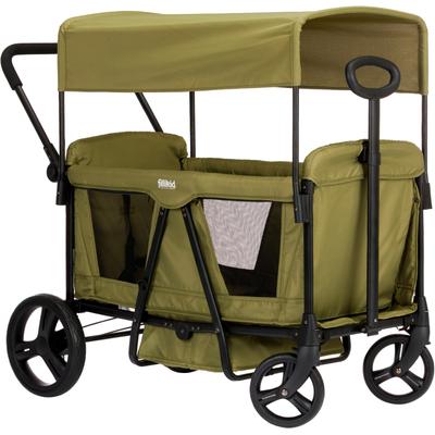 Bollerwagen FILLIKID "Oskar", grün, Bollerwagen, Kinder, Polyester, Stahl, faltbar; für zwei Kinder