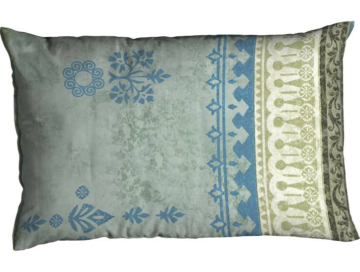 Kissenbezug CASATEX Indi , grün, B:40cm L:80cm, Biber, Obermaterial: 100% Baumwolle, Kissenbezüge, Kissenbezug, Kissenbezug mit Ornamenten, passend zur Bettwäsche in Qualität Biber