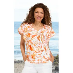 Baumwoll-Shirt in Druck orange in Größe 36/38 von DW-Shop, Orange, 36/38