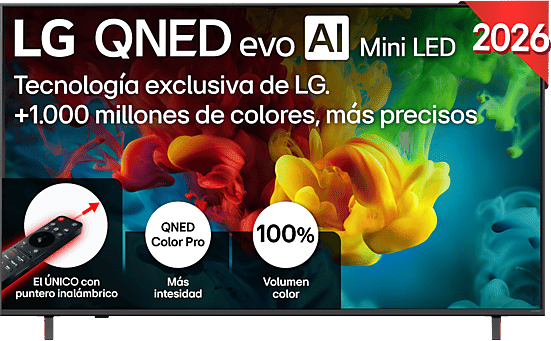 TV QNED Mini LED 65" - LG 65QNED82B6B, UHD 4K, Procesador Inteligente α8 AI Processor 4K Gen3, Smart TV, DVB-T2 (H.265), Negro