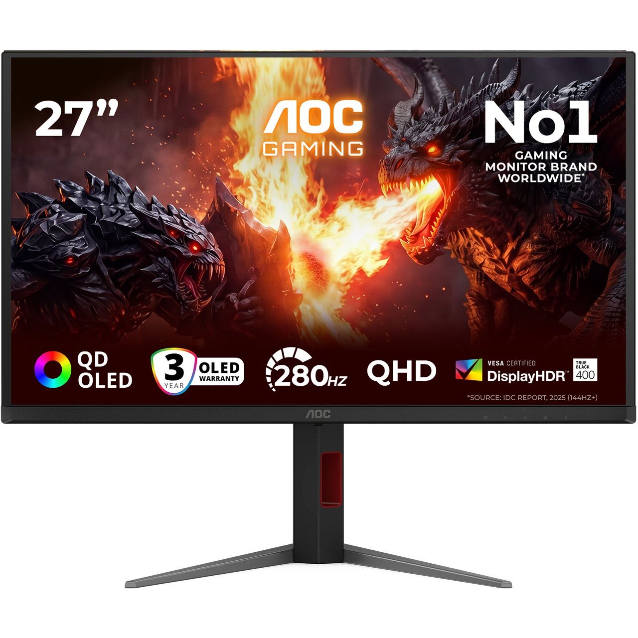 27" (68,58cm) AOC AGON Q27G4ZD schwarz 2560x1440 1xDisplayPort 1.4 / 2xHDMI 2.0