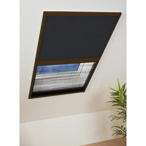 Culex Fliegengitter Alu Plissee Kombi braun, für Dachfenster, Plissee, Sonnenschutz, 110x160cm