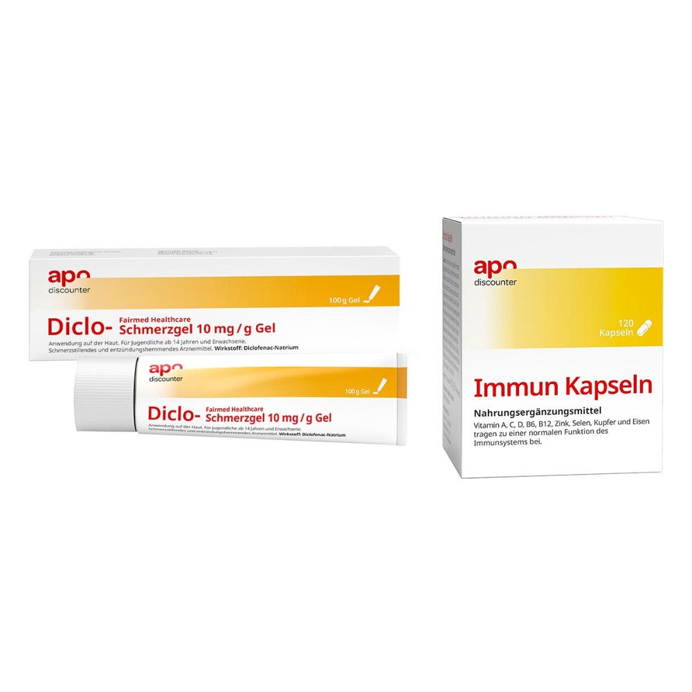 apo.com Group GmbH Schmuddelwetter Sparset - Immun Kapseln + Diclofenac Schmerzgel 08102231