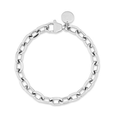 Edelstahlarmband COPENHAGEN STUDIOS "Schmuck Geschenk Edelstahl Armkette Basic Chunky", silber (edelstahlfarben), Armbänder, Damen, 22cm, Edelstahl, Edelstahlarmband