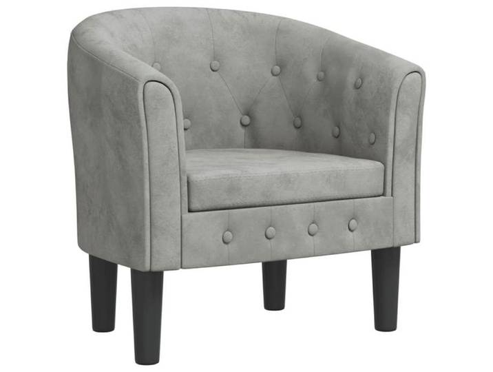 Fauteuil cabriolet Canapé simple - gris - clair velours M12356469