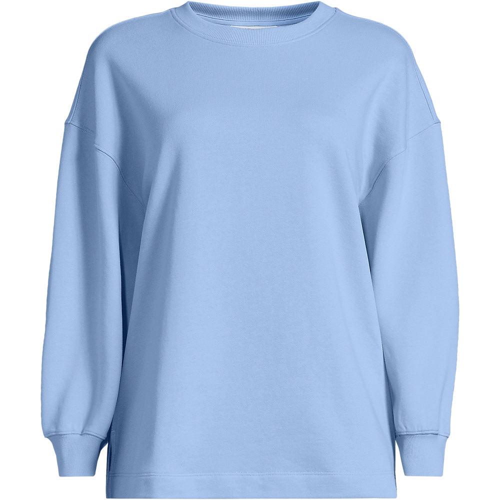 Leichtes Sweatshirt in Plus-Größe, Damen, size: plus, Blau, Baumwolle, by Lands' End