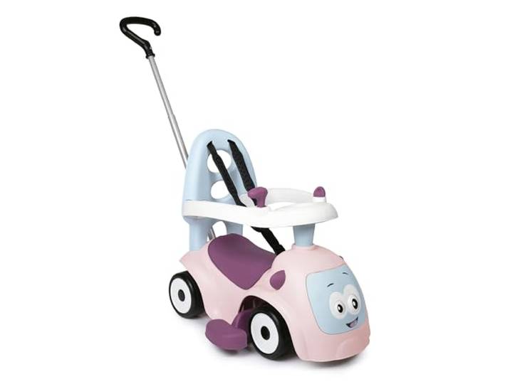 Smoby - Maestro Balade Rose - Komfortables Rutscherfahrzeug mit 3 Verwendungsfunktionen, Schiebewagen, Lauflernhilfe und Rutscherfahrzeug, für Kinder ab 6 Monaten