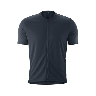 Radtrikot GONSO "SITIVO Jersey Green M", Herren, Gr. M, blau (nachtblau), 100% Polyester, Rundhals, Trikots, Herren Fahrradtrikot kurzarm, Half-Zip Trikot mit Rückentasche