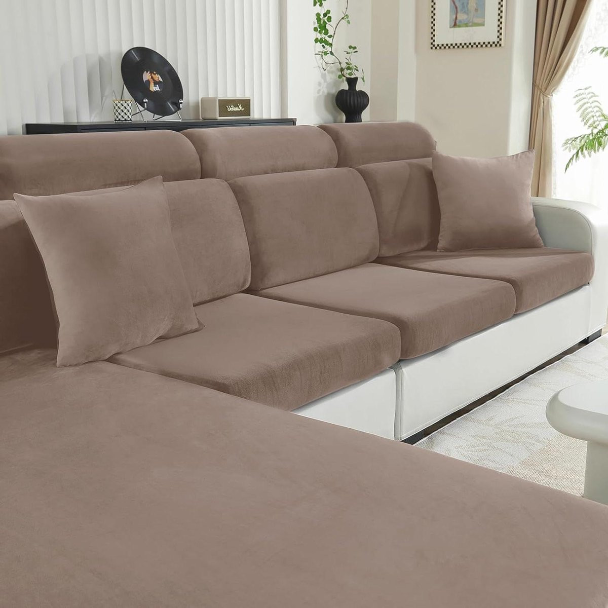 Grijs elastische bankhoes voor 2-zits sofa