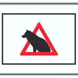HB-Druck Achtung Wölfe Schild mit Symbol A6 (105x148mm)