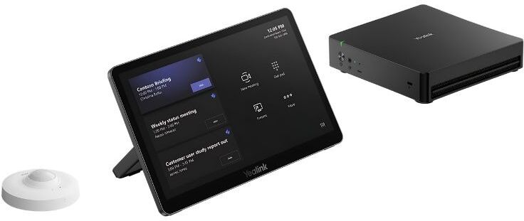 Yealink MCoreKit-C5U-MS Système de base pour Microsoft Teams Rooms avec mini-PC INTEL Ultra5, console tactile 11,6", capteur de salle et Windows 11