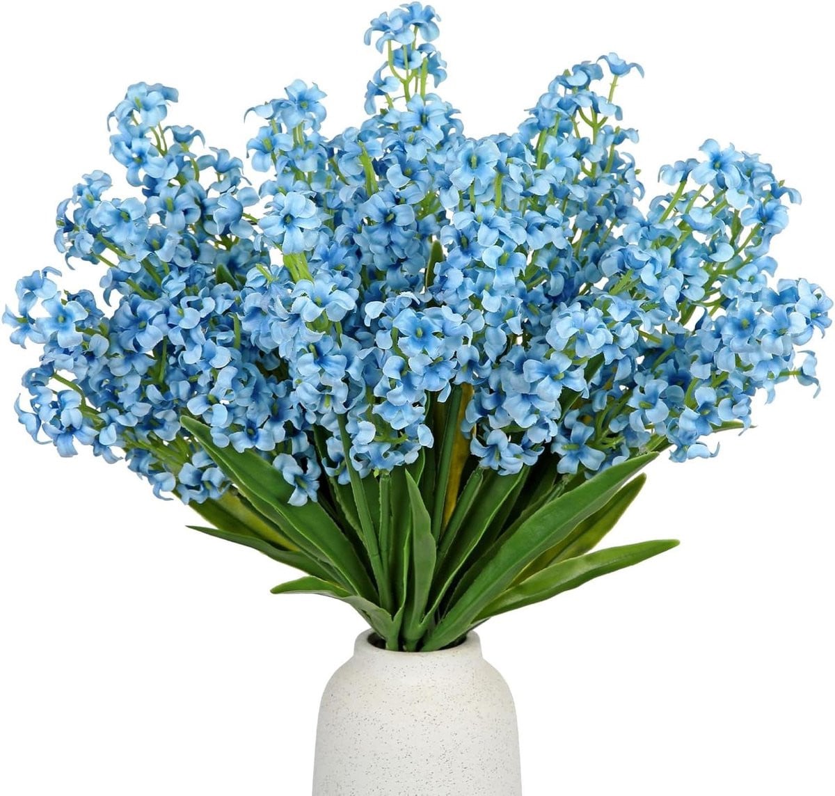 Set van 5 blauwe zijden kunstbloemen voor woondecoratie