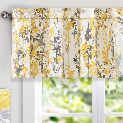 "DriftAway Leah Floral Blossom Ink Painting Window Valance - 52"" width x 18"" length"