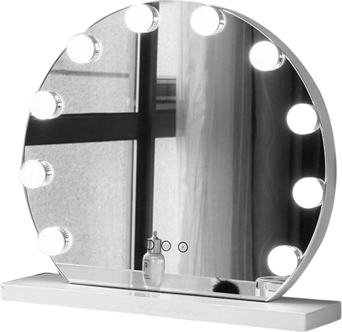 Hollywood Spiegel Verlichte Kaptafel Spiegel met Drie Lichtstanden Wit Breedte: 40 cm