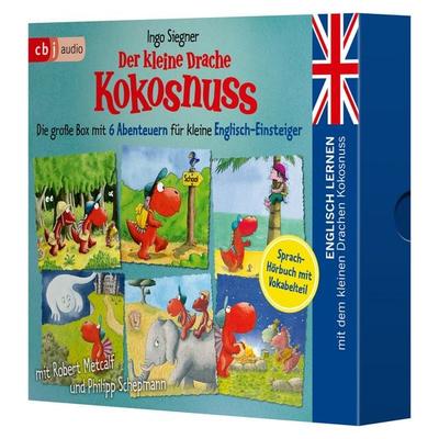 Englisch lernen mit dem kleinen Drachen Kokosnuss – Die große Box mit 6 Abenteuern für kleine Englisch-Einsteiger - Ingo Siegner, CD, 9783759903051