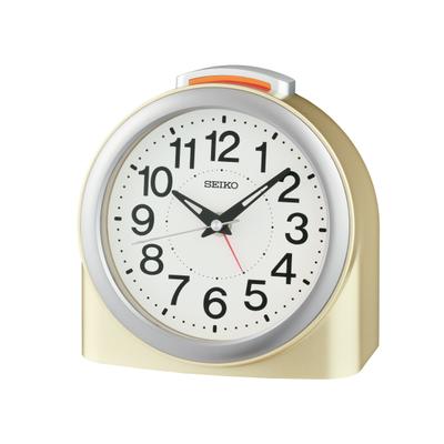 Quarzwecker SEIKO, gelb (goldfarben), Wecker, Wecker, Beleuchtung, Schlafzimmer, durchlaufende Sekunde, Piepalarm