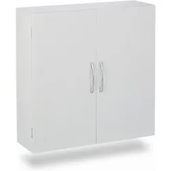 Relaxdays, Badezimmerschrank, Hängender Badschrank mit 2 Türen (60 x 18 x 60 cm)
