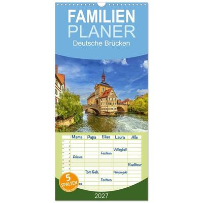 Familienplaner 2027 - Deutsche Brücken mit 5 Spalten (Wandkalender, 21 x 45 cm) CALVENDO