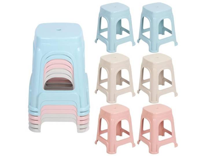 Tabouret - FLASIDU - Grand Modèle - Empilable - Lot de 6 - Polypropylène - 37x27x44cm