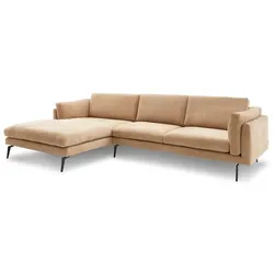 tommy m Ecksofa Ferrara Leder Grau Taupe
