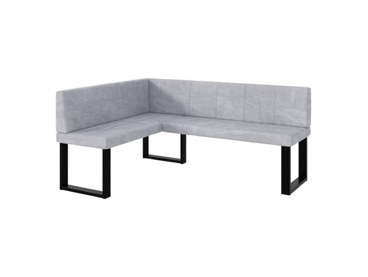 MEBLINI Eckbank für Esszimmer - Küchenbank - Essecke - Sitzecke Küche - Peter - U-Beine 128x168x87cm Links - Hellgrau Samt