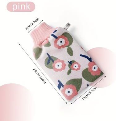 On Spot Shop Exfoliating Moroccan Hammam Bath Scrub Glove, Deep Clean Body Facial Tan Massage Glove & Shower Wash Towel, Radiant Skin pink