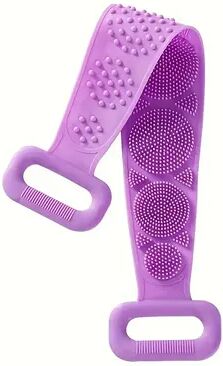 USA Free Shipping Shop FlexClean Silicone Body Scrubber Exfoliating Bath Brush With Back Strap purple1