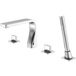 Steinberg Serie 230 Wannen-4-Loch-Armatur 2302400 Ausladung 200 mm, ausziehbare Handbrause, chrom