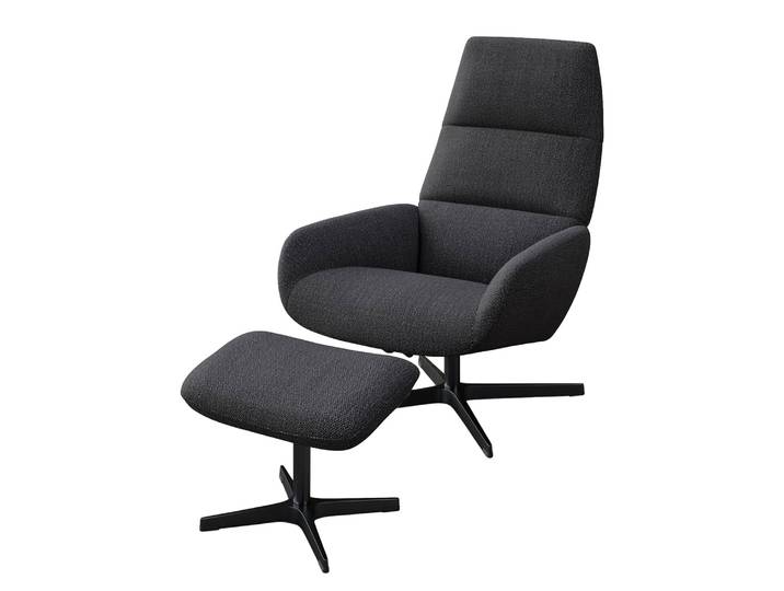Fauteuil relax Turami Noir/Noir Tissu 71 x 110 x 80cm
