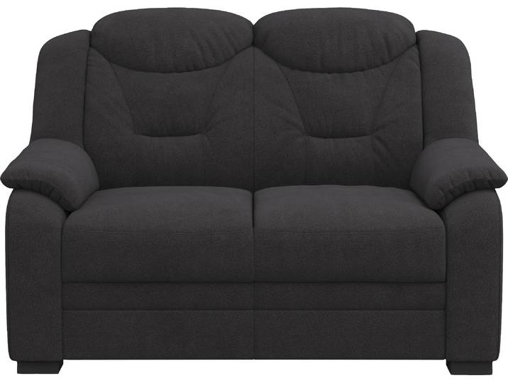 2-Sitzer Sofa, 100% Polyester, Schwarz, 138×99 cm, Hohe Rückenlehne, Gepolstert, Cotta