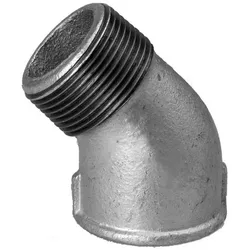 Hermann Schmidt Temperguss Winkel DN 25, 1", 45Grad Innengewinde/Aussengewinde, verzinkt