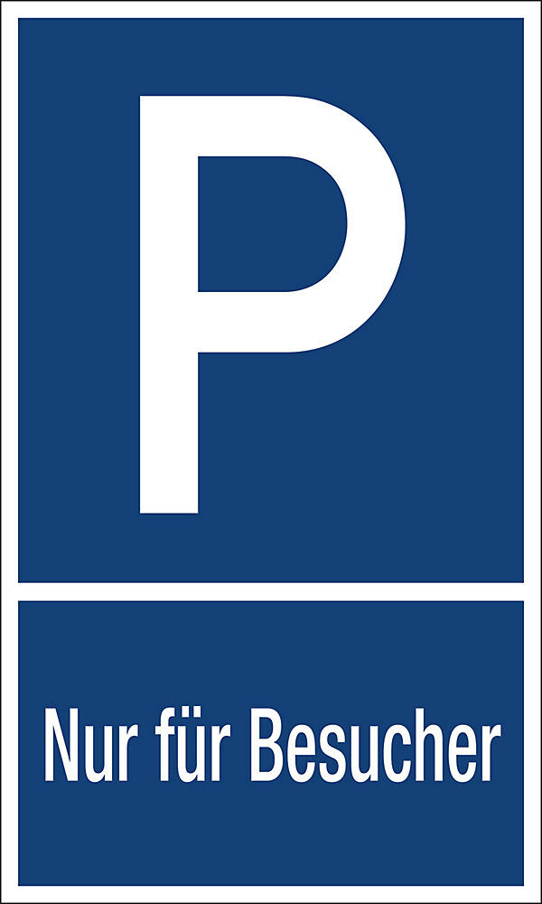 kaiserkraft Parkplatzkennzeichen, Kunststoff, P / Nur für Besucher, LxH 150 x 250 mm