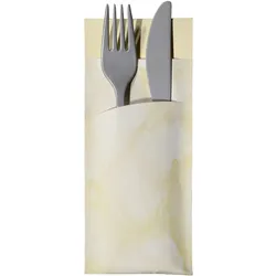 Ornamensa 520 Bestecktaschen mit Serviette creme marmoriert 20 cm