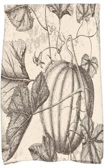 E by Design 18 x 30-inch Antique Pumpkin Holiday Floral Print Hand Towel