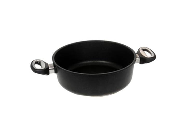 Lotus Gusspfanne - Bratenkasserolle Ø 28cm Induktion geeignet, Bodenmaß 22cm, Höhe 8,8cm, Deckelmaß 28cm