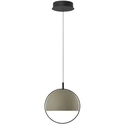 Hell LED-Pendelleuchte Hoop Alu, Eisen, Stahl & Metall Grün Olive