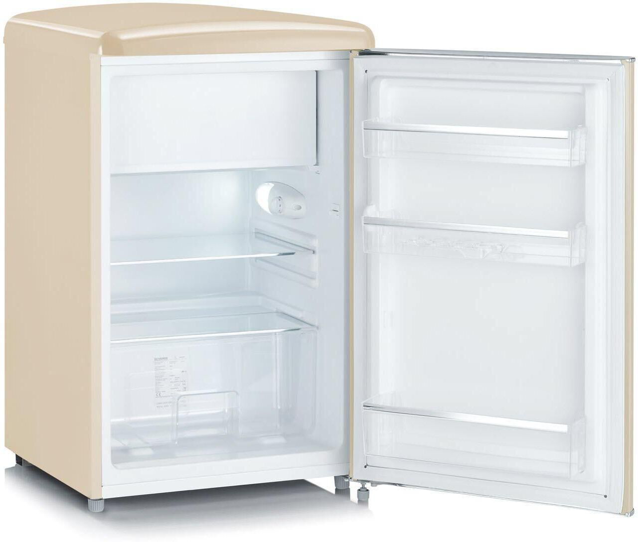 Severin Kühlschrank, Energieeffizienz: D, beige (creme, silberfarben), Rechtsanschlag, Kühlschränke, Kühlschrank creme, silberfarben Rechtsanschlag