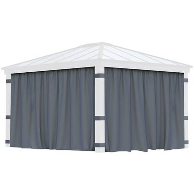 Pavillonseitenteil PALRAM - CANOPIA "Dallas", grau (anthrazit), B:409cm H:212cm, Polyester, Pavillonseitenteile, Vorhangset Dallas 212 x 409cm