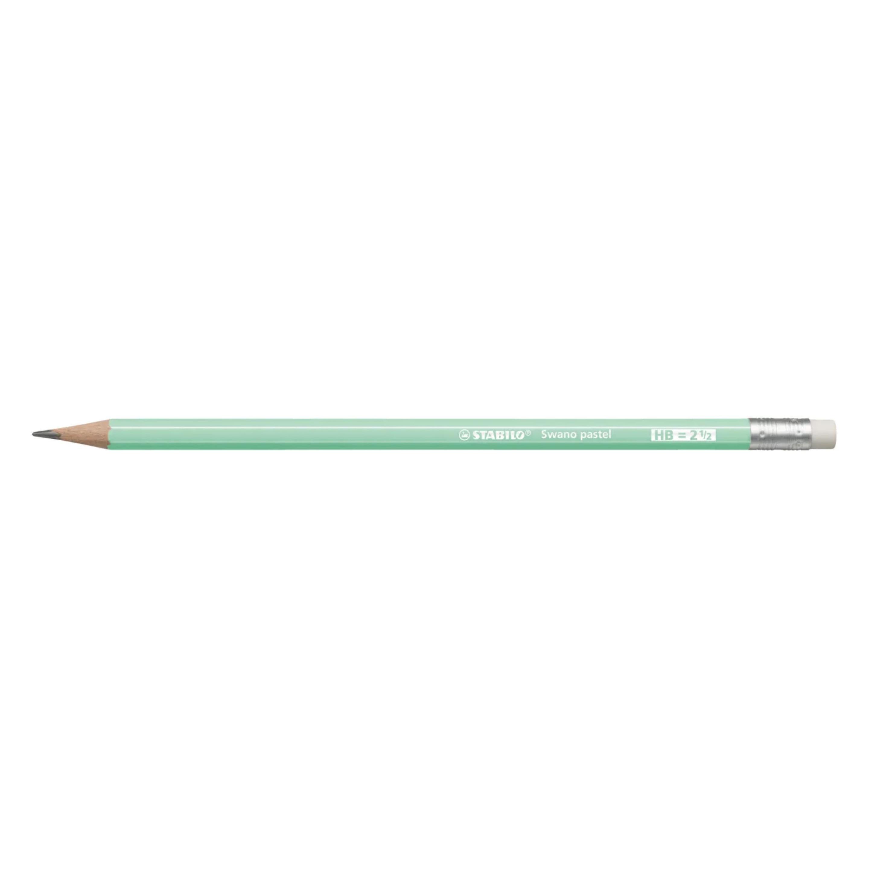 Stabilo Bleistift Swano Pastel HB mit Radiergummi grün (12 Stk) (2.20 mm, HB, 12x) (TST490802)