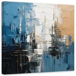 LEINWANDBILD Abstraktion Stadt Blau 50x50cm