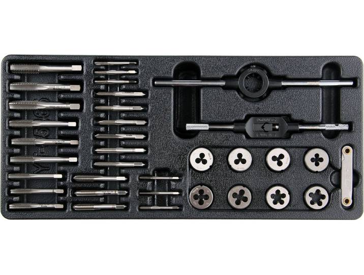 Yato Schubladeneinsatz Schubladeneinsatz 385x175x41mm inkl. Gewindeschneidsatz M3 - M12 (35 St., Schubladeneinsatz 385x175x41mm inkl. Gewindeschneidsatz M3 - M12)